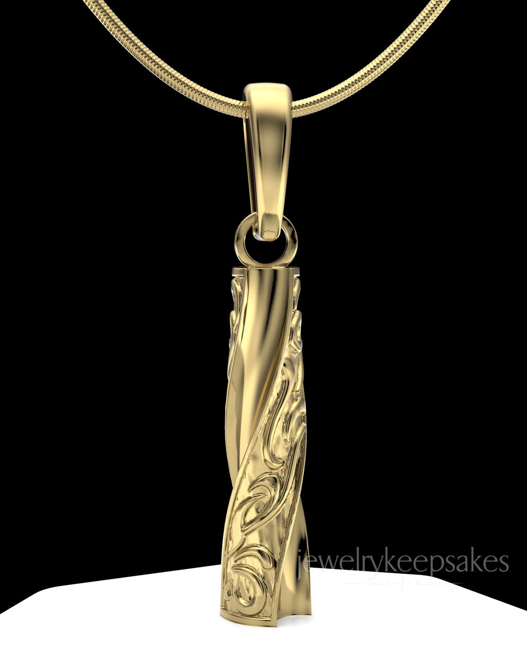 Gold Plated Turned Cylinder Permanently Sealed Waterproof Cremation Jewelry