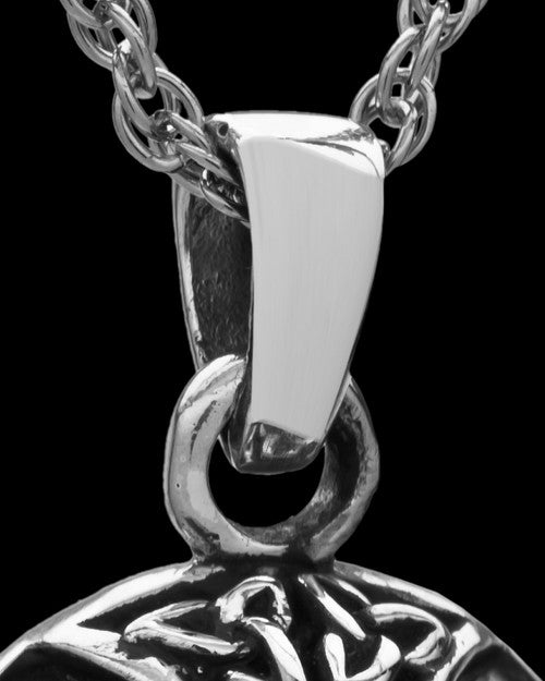 14K White Gold Irish Round Cremation Ash Pendant
