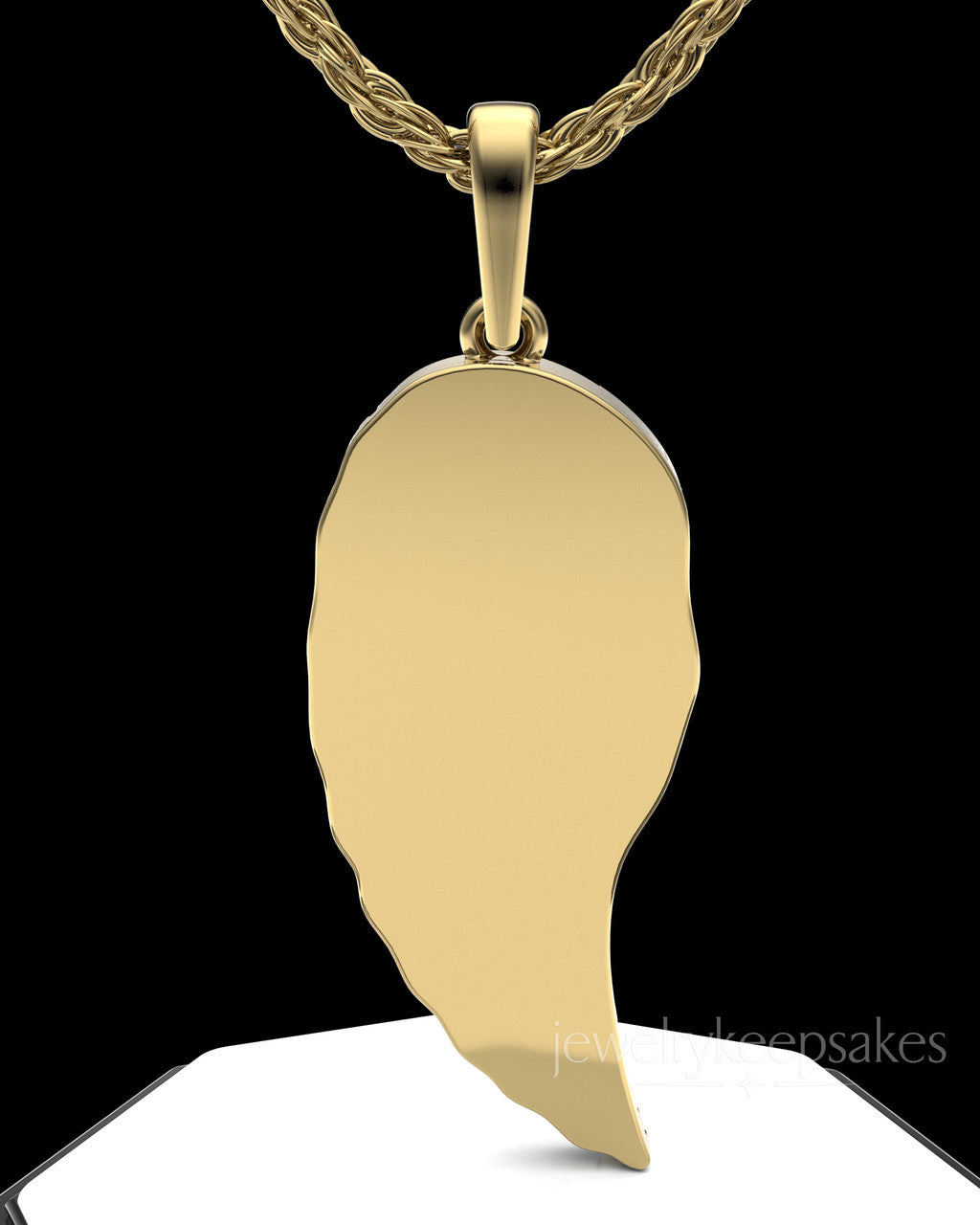 Gold Plated Feathers Permanently Sealed Waterproof Cremation Pendant