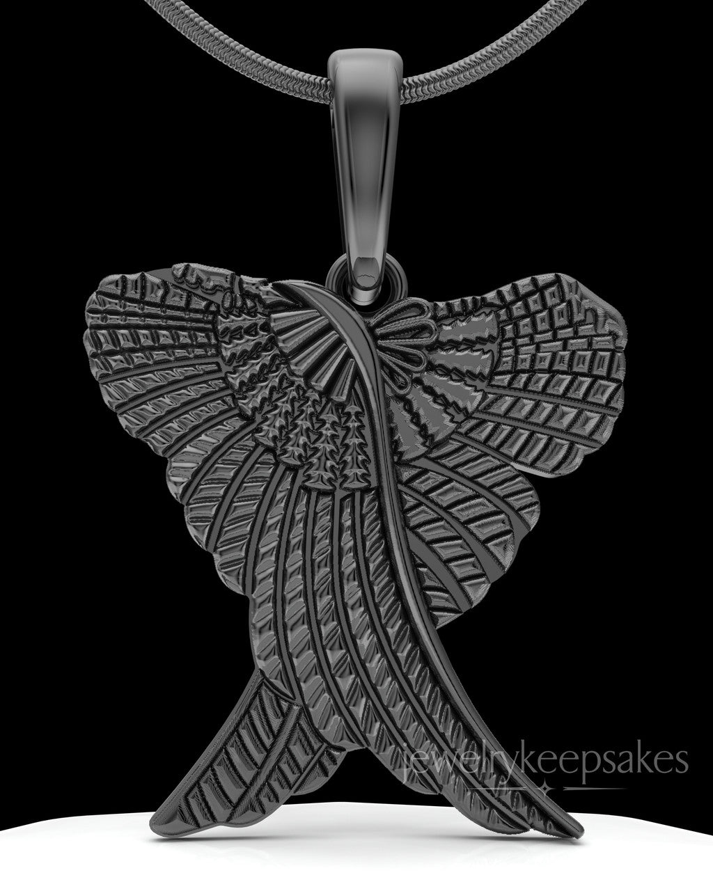 Black Sterling Silver Virtuous Permanently Sealed Waterproof Jewelry Urn