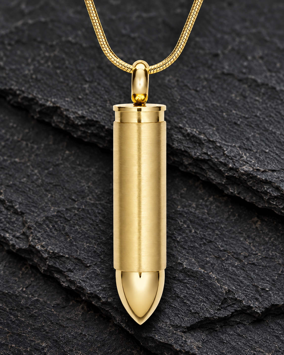 Gold Bulleted Stainless Cremation Pendant