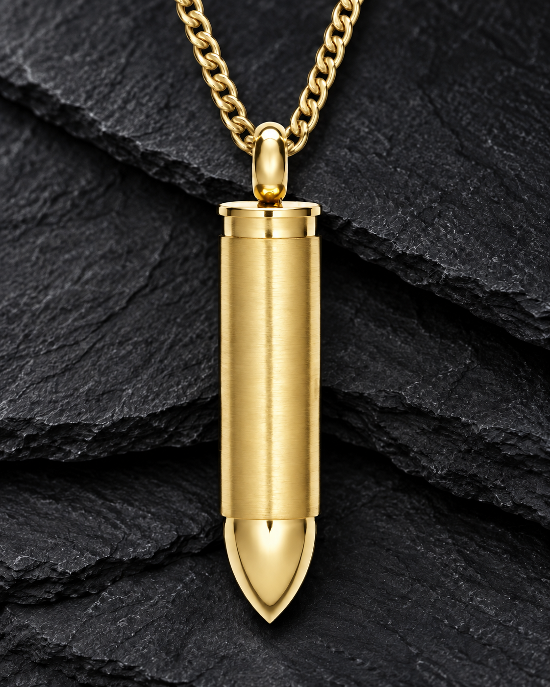 Men's Gold Bulleted Stainless Keepsake Jewelry