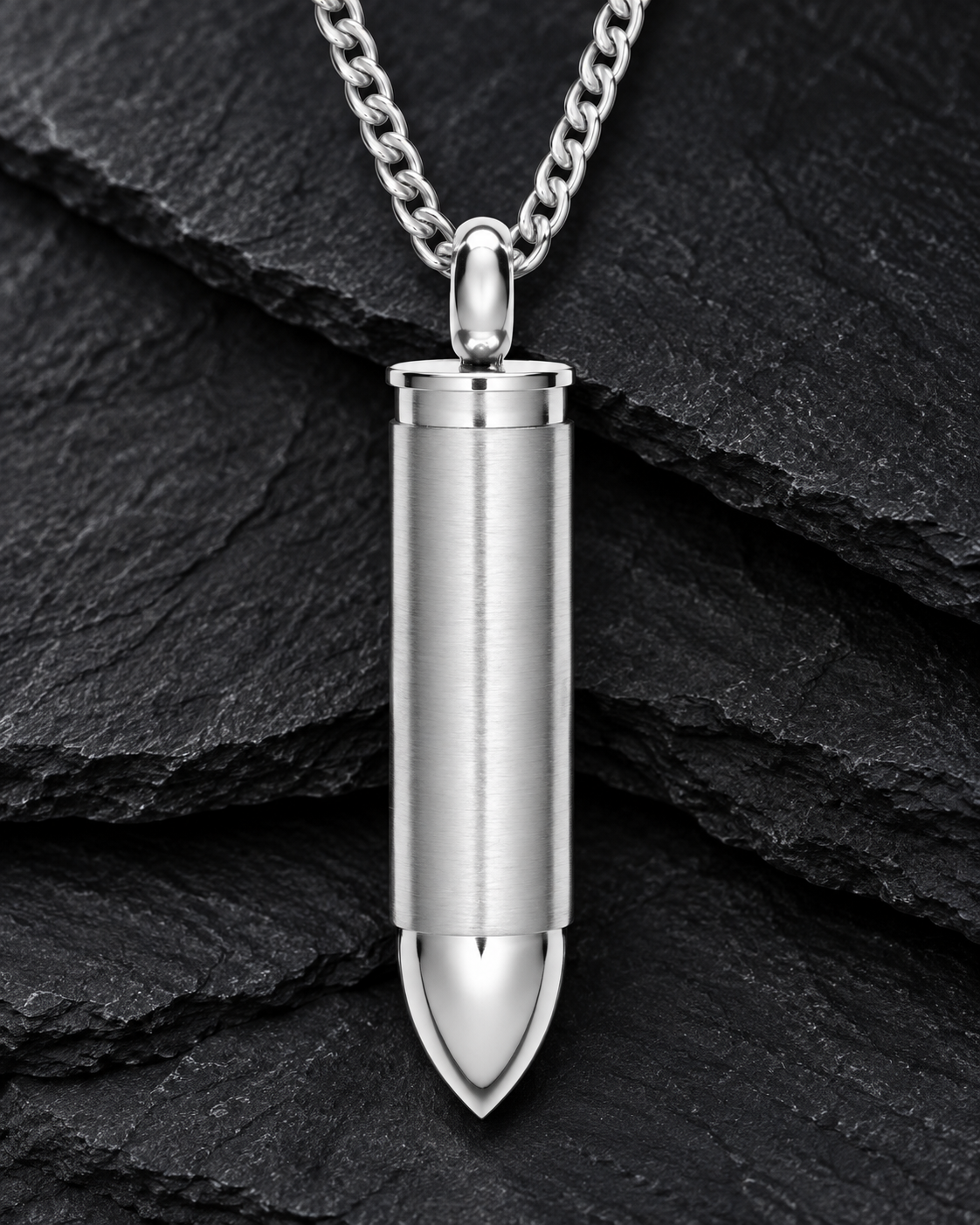 Men's Silver Bulleted Cremation Pendant