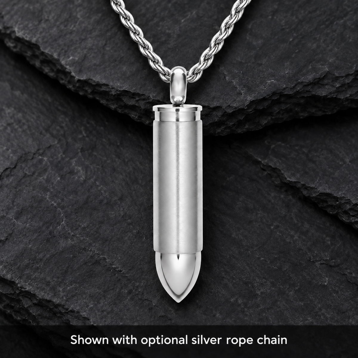 Men's Silver Bulleted Cremation Pendant