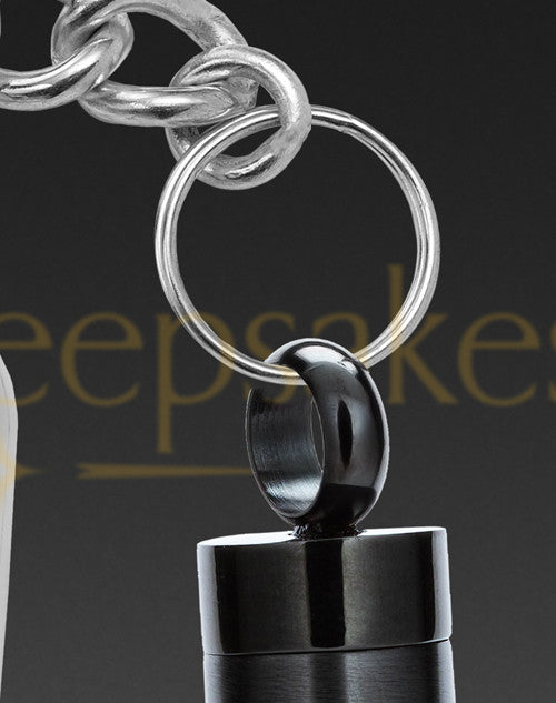 Black Follow Me Memorial Keychain