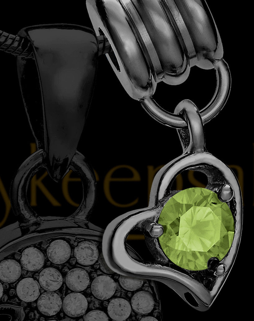 Add a Black August Birthstone Heart