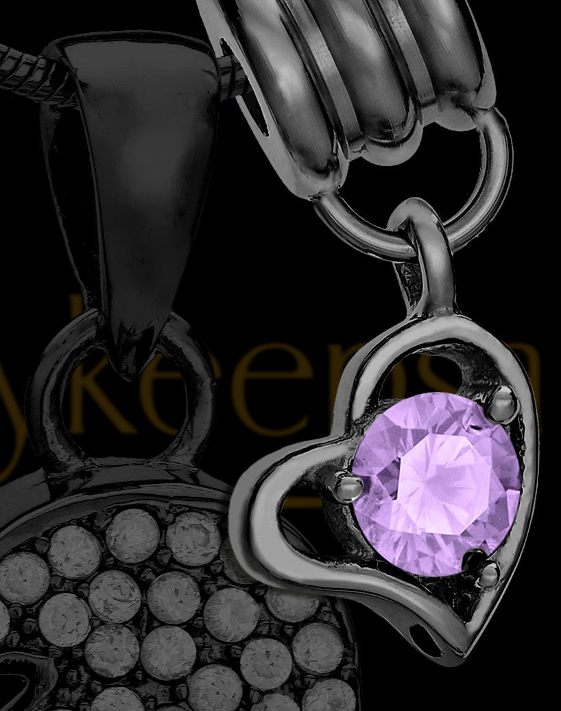 Add a Black June Birthstone Heart