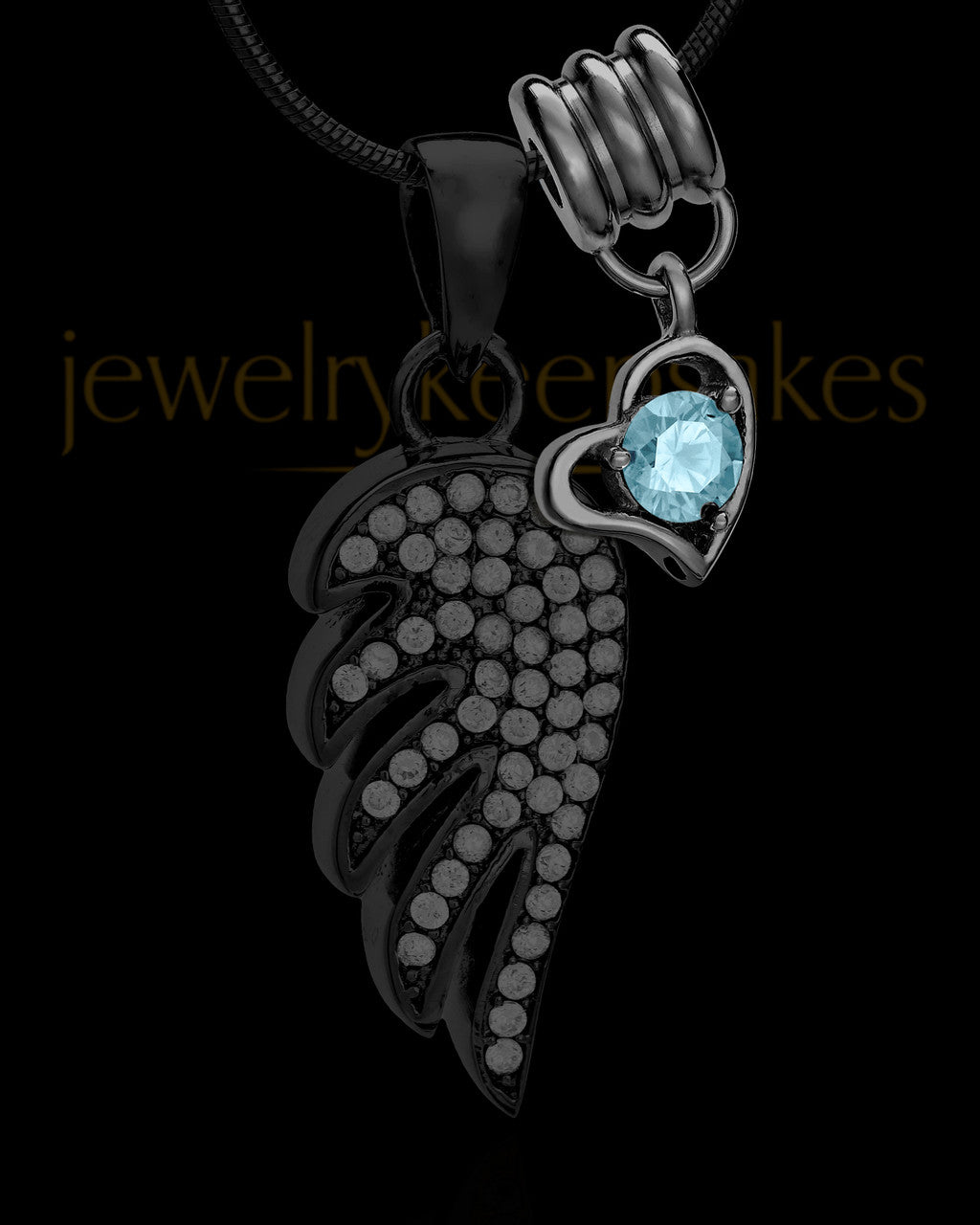 Add a Black March Birthstone Heart