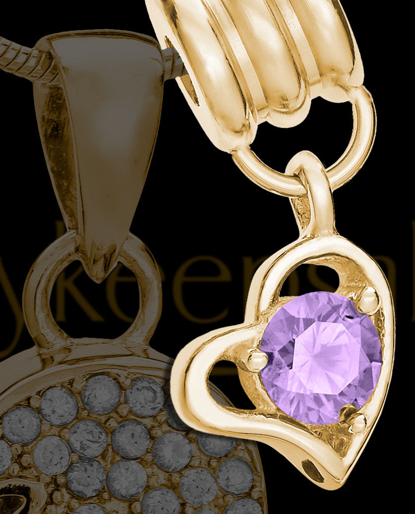 Add a June Gold Birthstone Heart