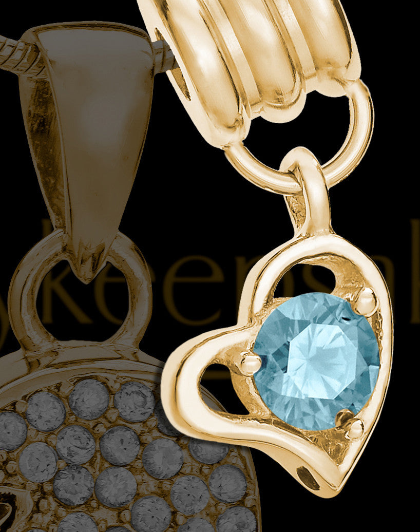 Add a March Gold Birthstone Heart