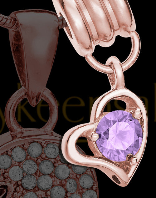 Add a Rose Gold June Birthstone Heart