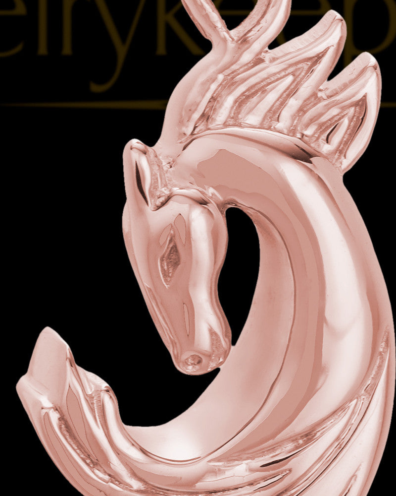 14K Rose Gold Wild Horse Cremation Jewelry
