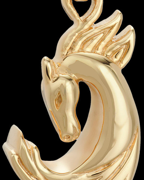 Wild Horse 14K Yellow Gold Cremation Pendant
