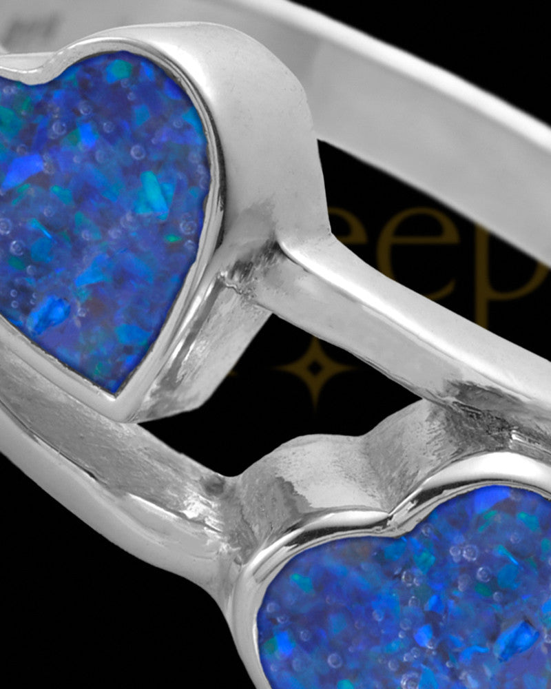 Ladies Finchley Ocean Tide Opal Silver Ash Ring