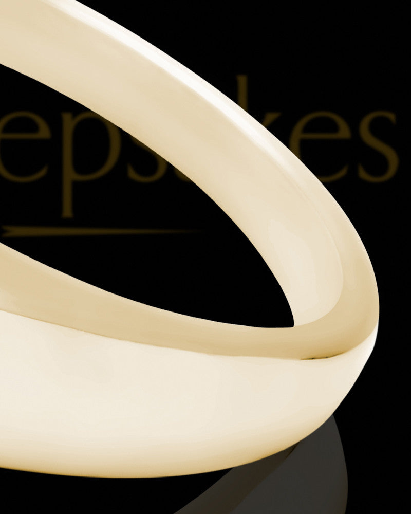 Solid 14K Gold Men's Tacoma Crushed Linen Opal Ash Ring
