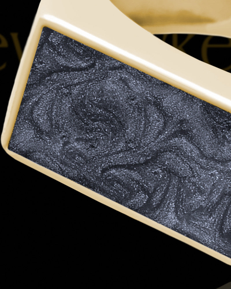 Solid 14K Gold Men's Dumaine with Graphite Ash Ring