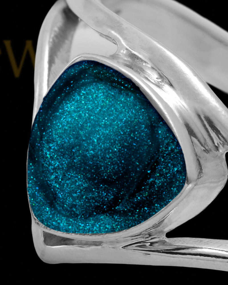 Ladies Tennyson with Teal Silver Ash Ring