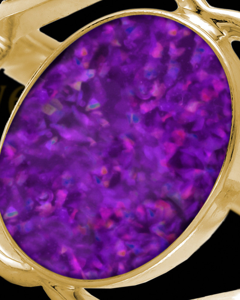 Solid 14K Gold Ladies Yardley Orchid Pearl Opal Ash Ring