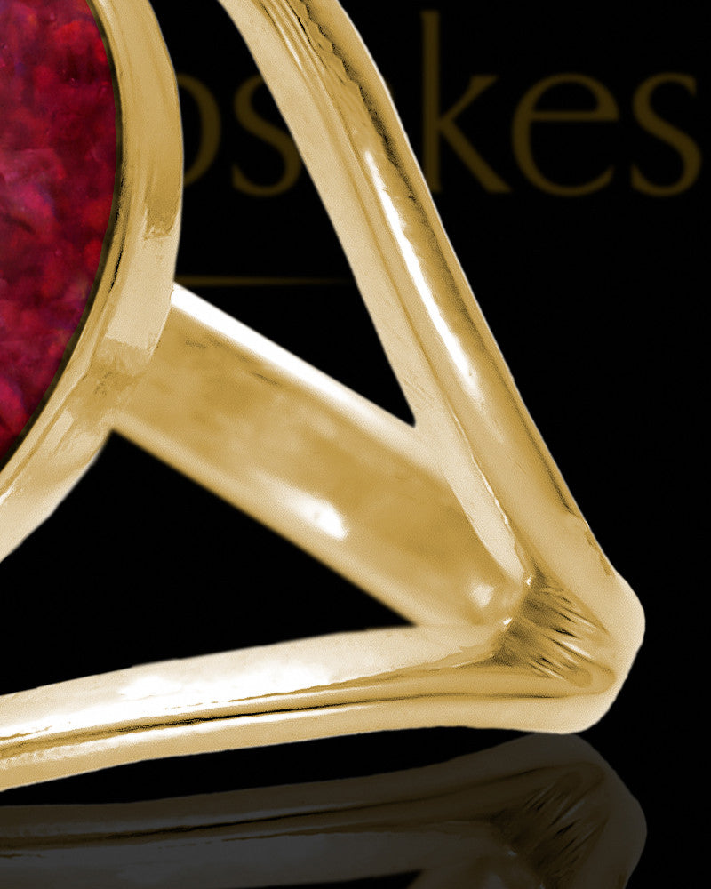 Solid 14K Gold Ladies Yardley Garnet Pearl Opal Ash Ring