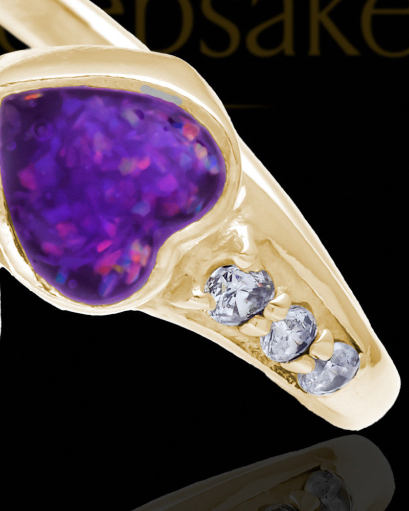 Solid 14K Gold Ladies Isadora Orchid Pearl Opal Ash Ring