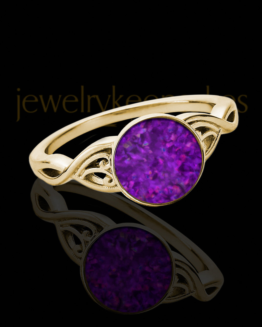 Solid 14K Gold Ladies Abigail Orchid Pearl Opal Ash Ring