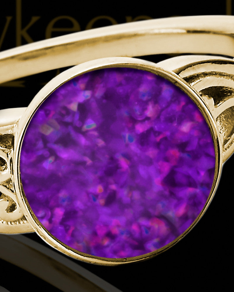 Solid 14K Gold Ladies Abigail Orchid Pearl Opal Ash Ring