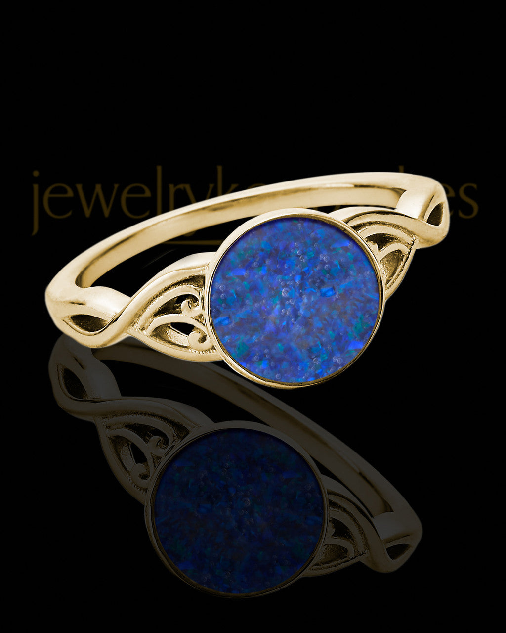 Solid 14K Gold Ladies Abigail Ocean Tide Opal Ash Ring