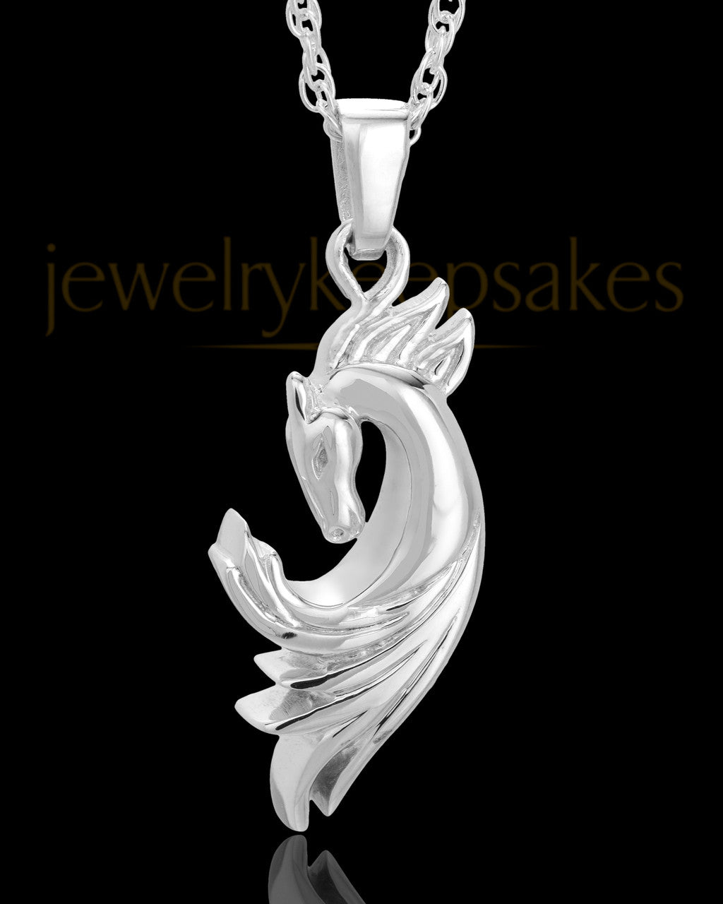 Urn Pendant 14K White Gold Wild Horse