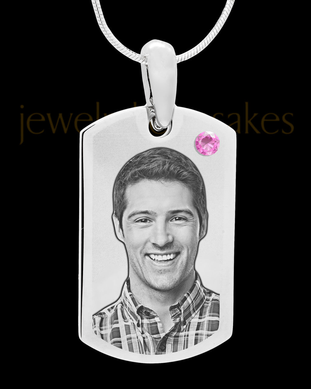 June Stainless Photo Small Dog Tag