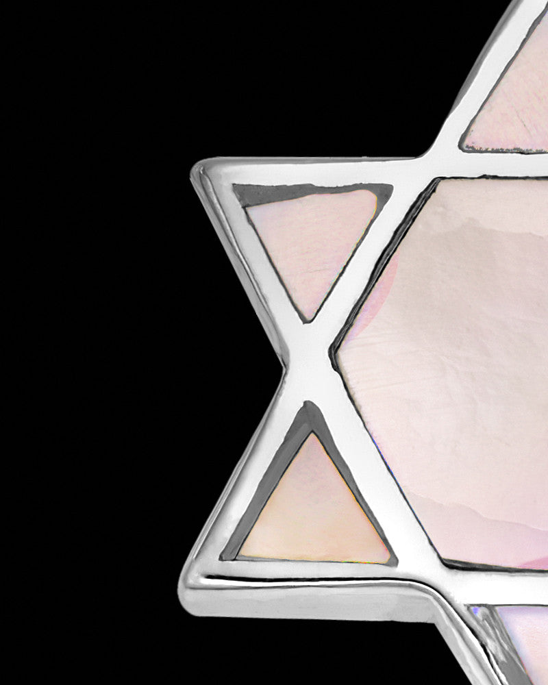 Sterling Silver Mother Of Pearl Filled Star Of David Charm For Ashes