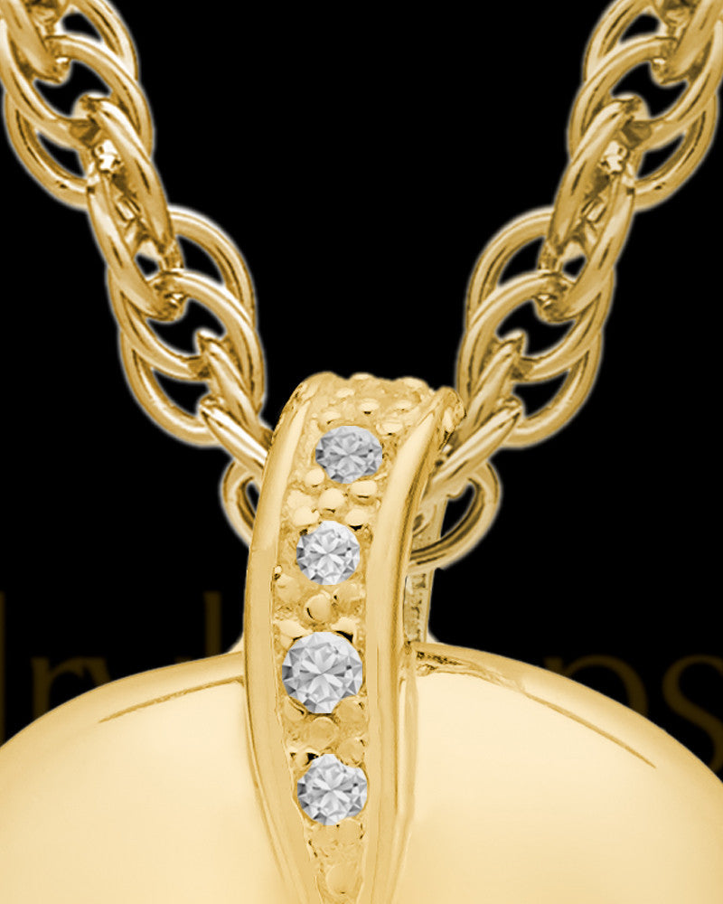 Cremation Pendant Gold Plated Elliptical Heart Keepsake