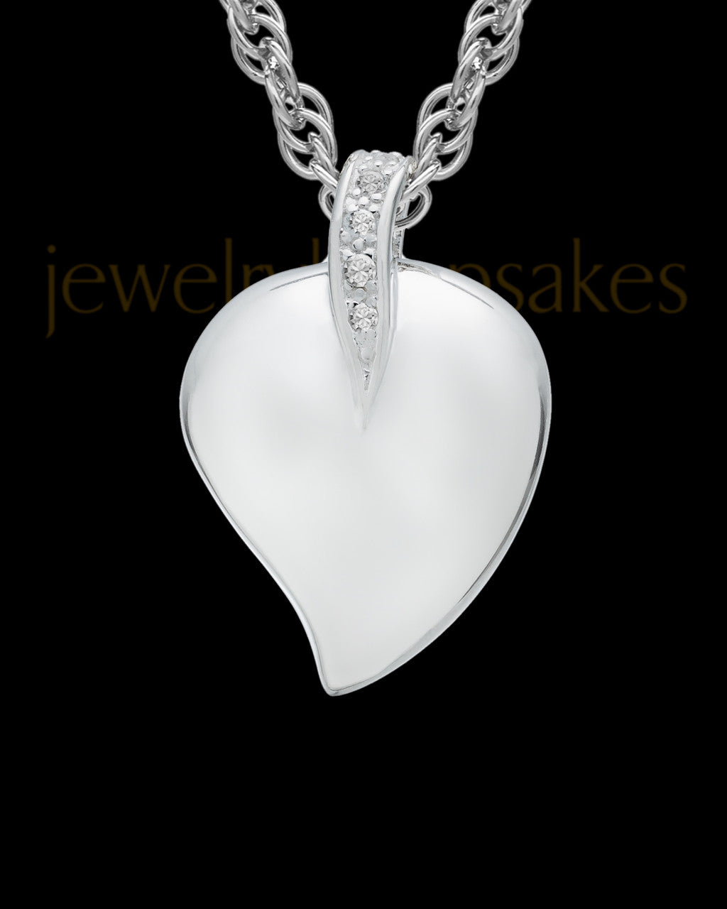Cremation Pendant Sterling Silver Elliptical Heart Keepsake