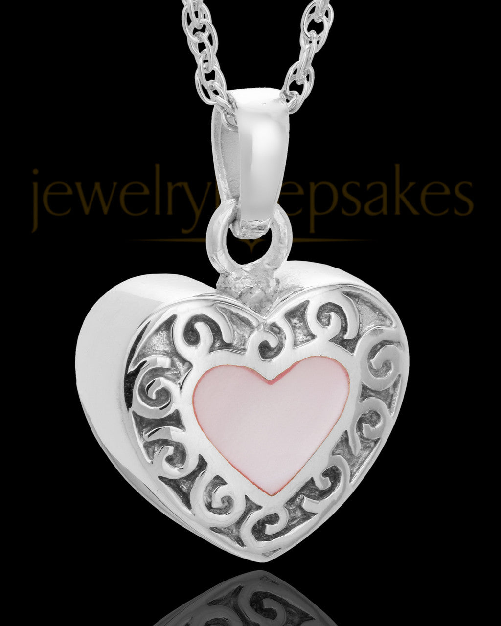 Sterling Silver Blushing Heart Urn Keepsake