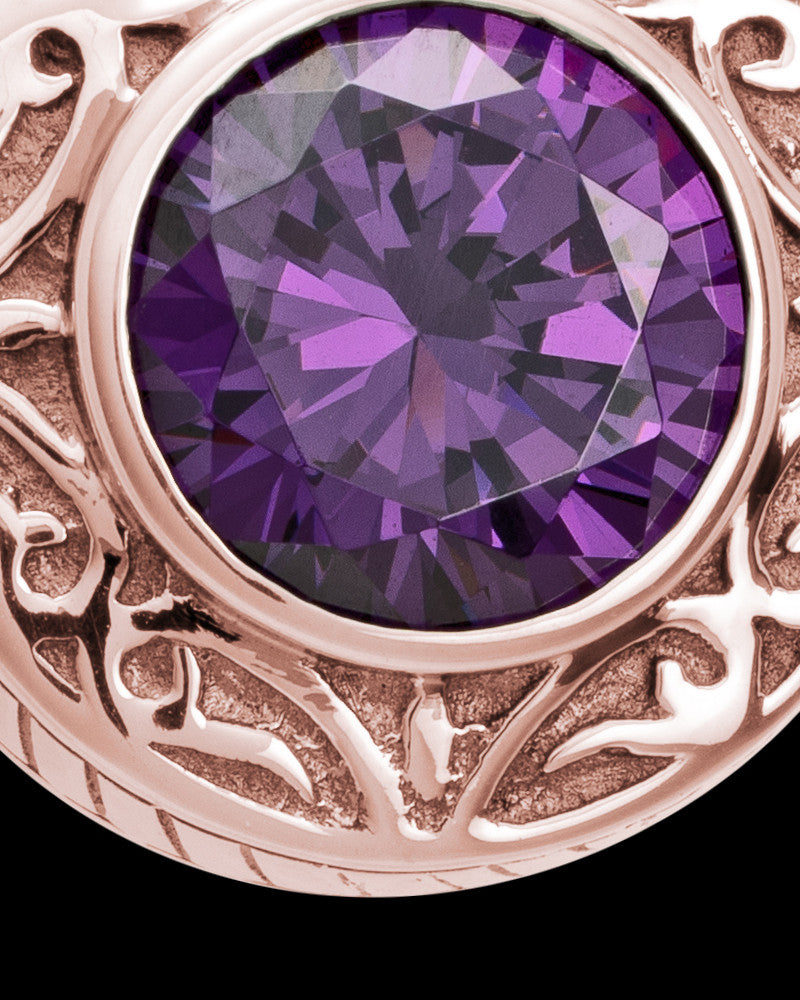 Keepsake Cremation Jewelry 14K Rose Gold Plum