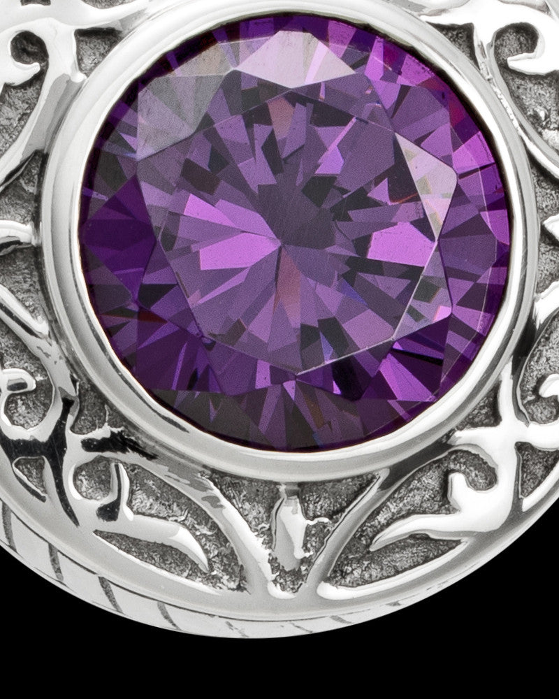 Keepsake Cremation Jewelry 14K White Gold Plum