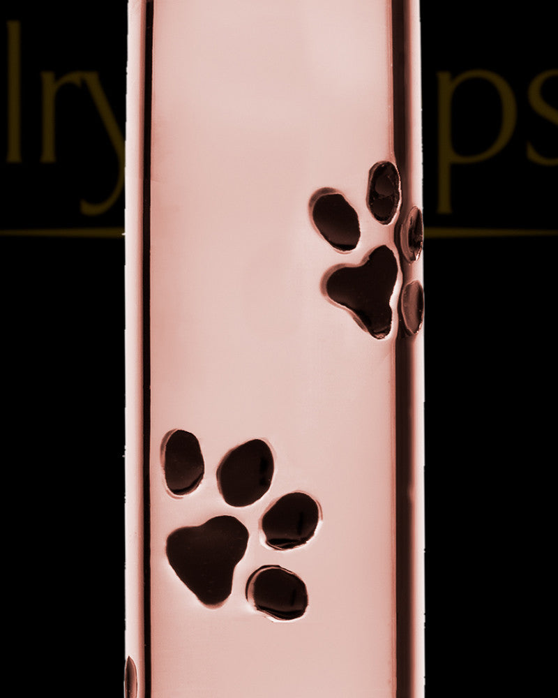 Pet Ash Pendant 14K Rose Gold Paw Cylinder Keepsake