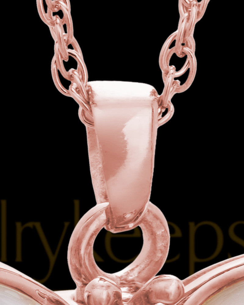 14K Rose Gold Dewy Butterfly Cremation Charm