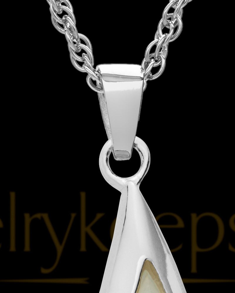 Cremation Charm 14K White Gold Sail Away Keepsake
