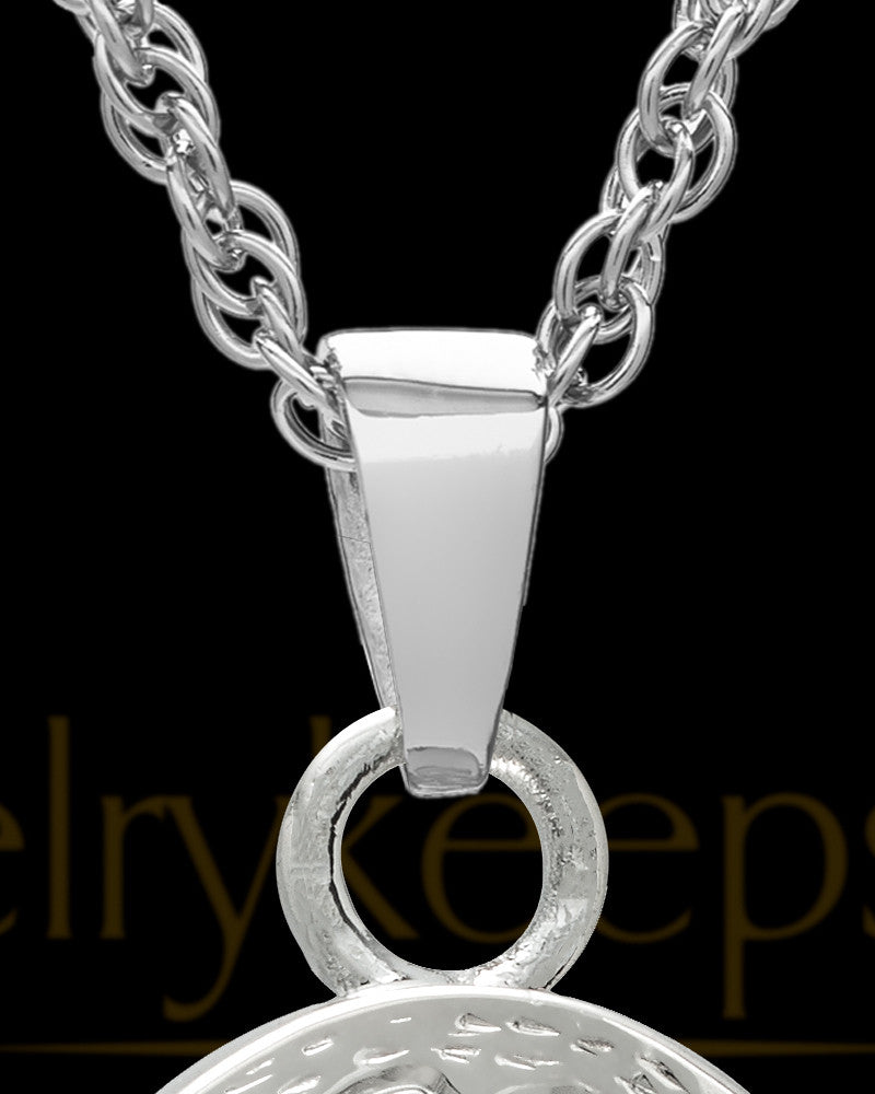 Cremation Ash Jewelry 14k White Gold Majesty Round Keepsake