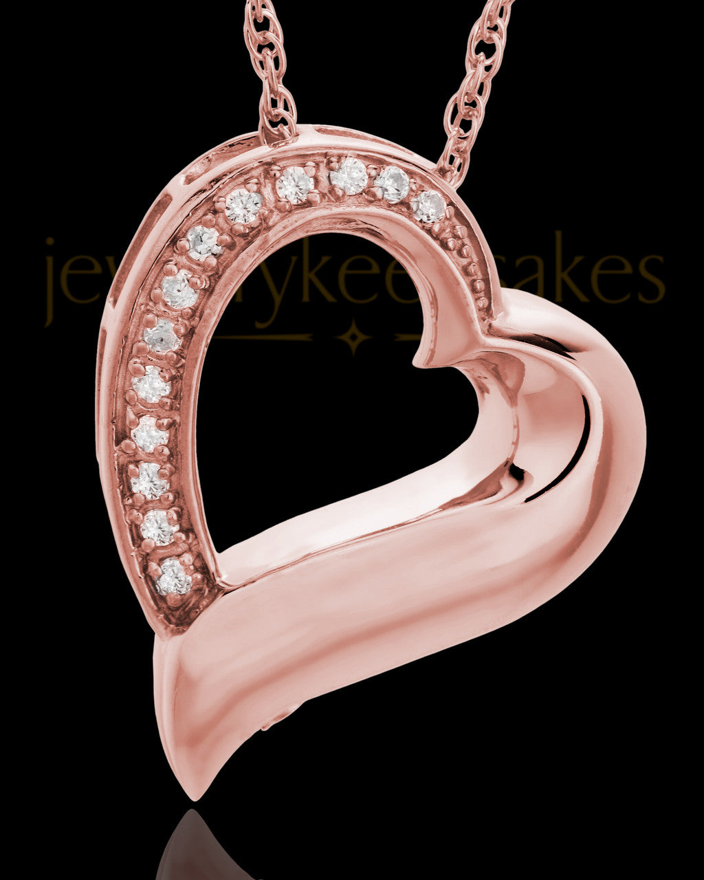 Memorial Pendant 14K Rose Gold Passion Heart