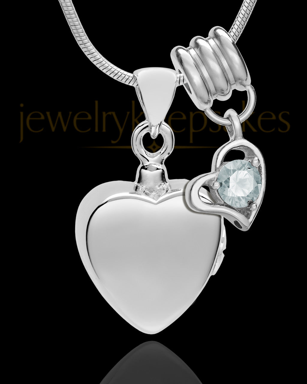 Sterling Silver Gentle Heart April Urn Pendant