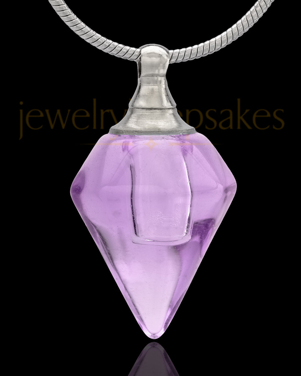 Urn Necklace Lavender Spinner Glass Locket