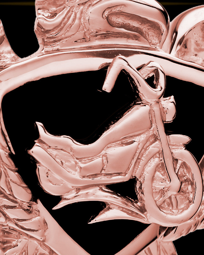 14K Rose Gold Cycle Heart Cremation Jewelry
