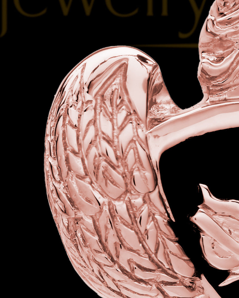 14K Rose Gold Cycle Heart Cremation Jewelry