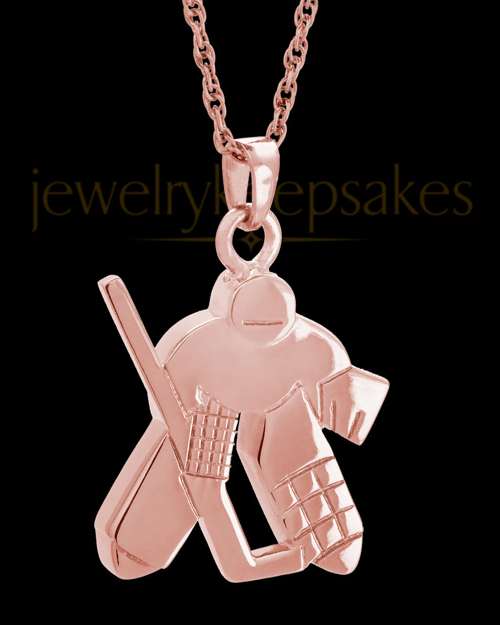Remembrance Jewelry 14k Rose Gold Ice Hockey Keepsake