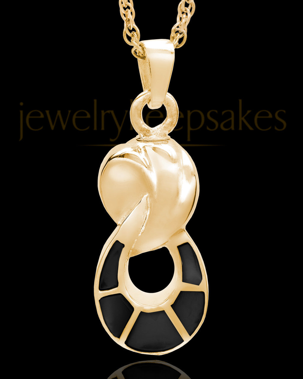 14K Gold 2 Person Traditional Companion Infinity Ash Necklace