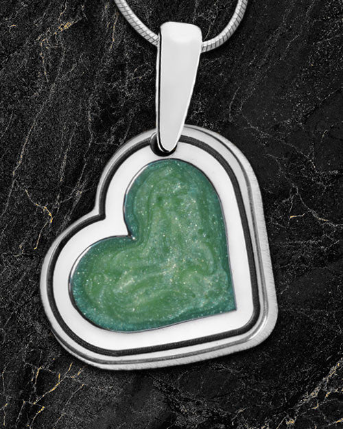 Solid 14K White Gold Evergreen Cove Side Heart Ash Jewelry