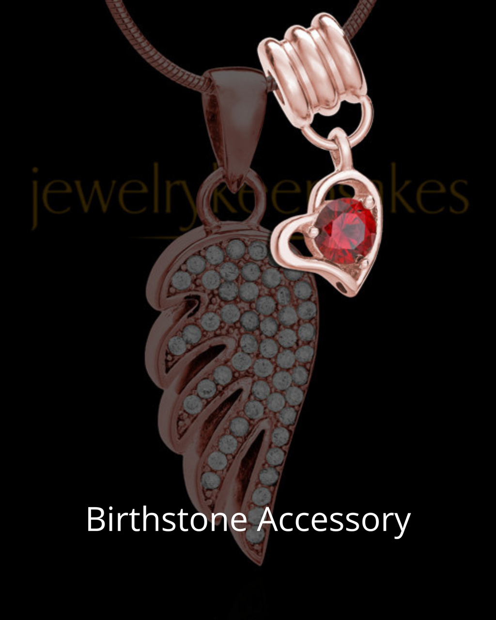 February Rose Gold Plated Photo Engraved Rectangle Cremation Pendant
