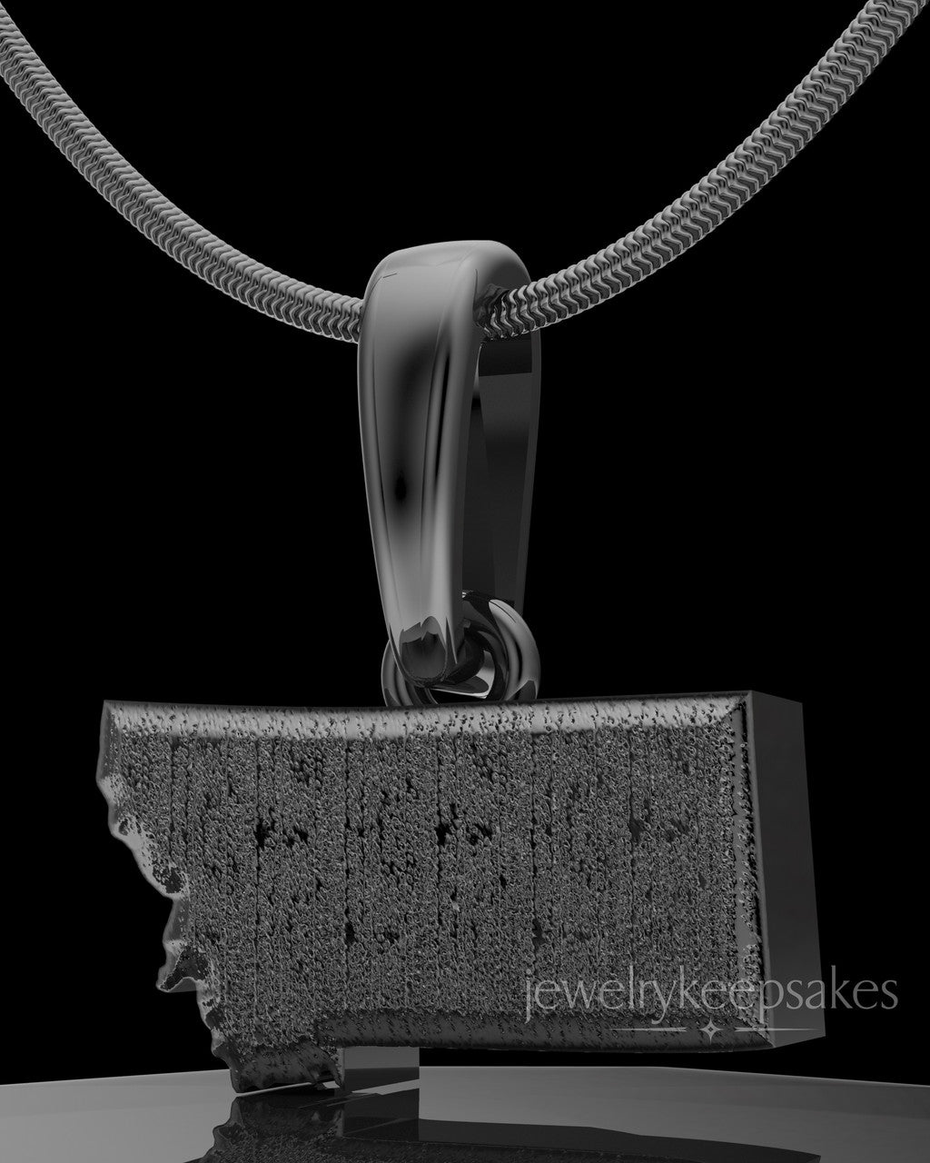 Black Plated Permanently Sealed State Waterproof Keepsake Jewelry