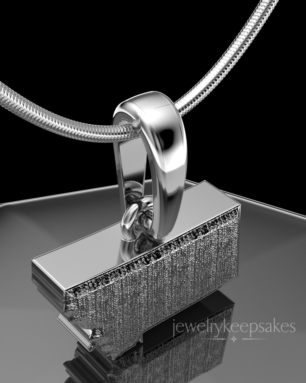 Solid 14k White Gold Permanently Sealed State Waterproof Keepsake Jewelry